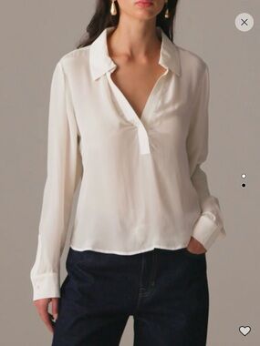 J. Crew Bungalow popover shirt in crepe de chine